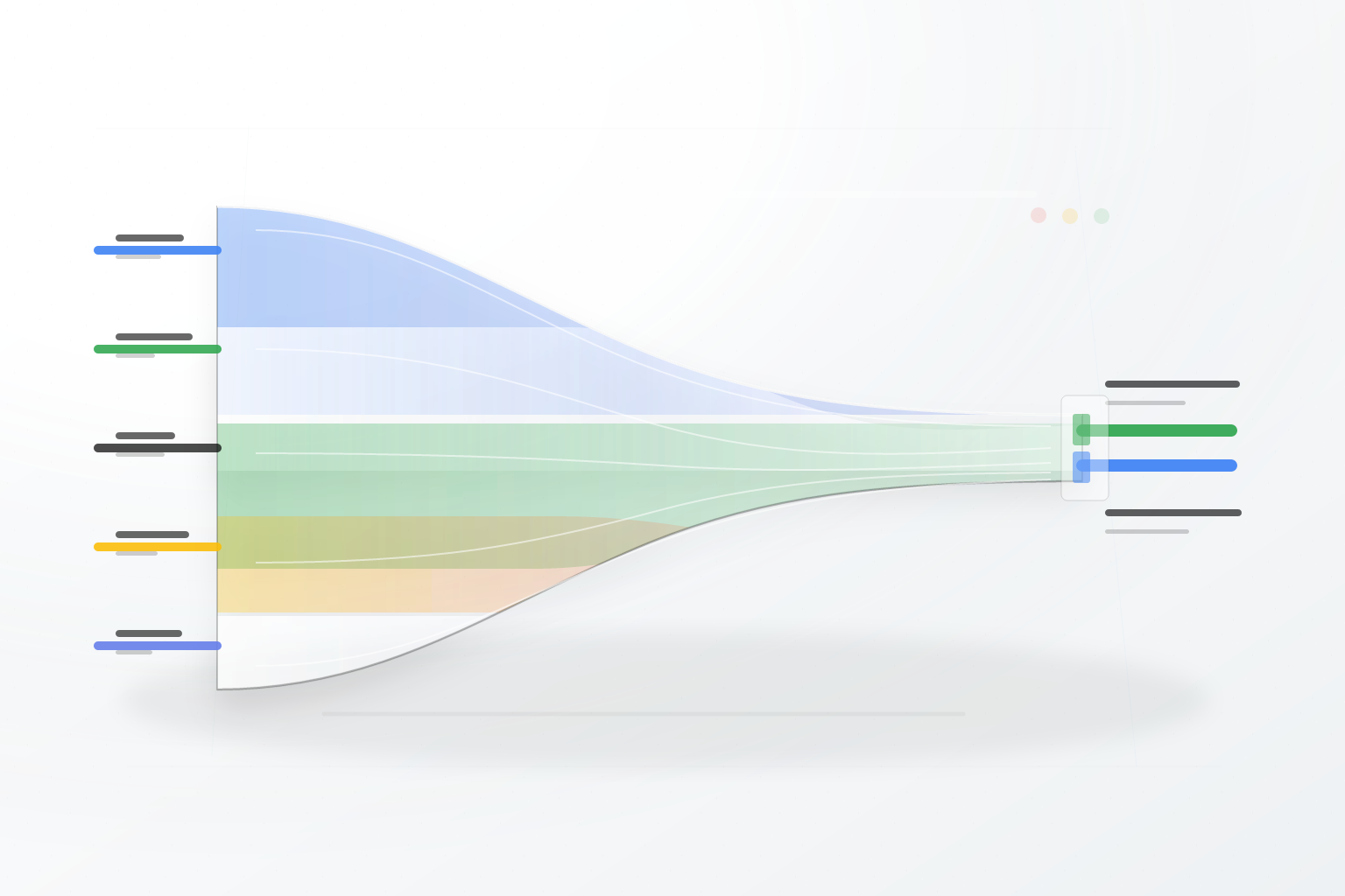 A colored editorial flow shows an agency narrowing five possible AI assistant paths into one primary category and one fallback.